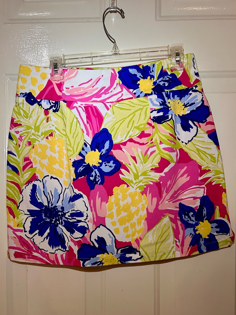 Rafaella Pink Floral Mini Skirt with Blue Accents - Picture 5 of 8